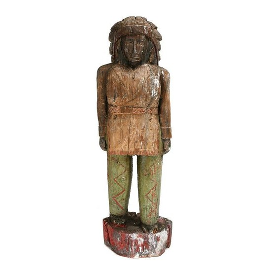 Carved Figural Cigar Store Indian Chief