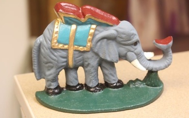 Cast Iron Elephant Door Stopper
