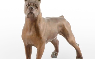 Cast Metal Sculpture of Boxer Dog, 20th Century