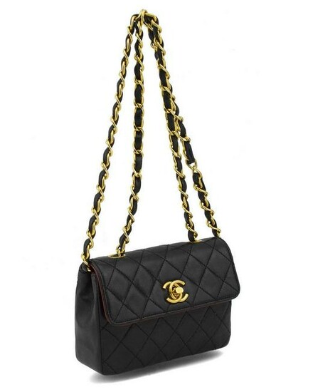 Chanel Black Leather Mini Flap Bag