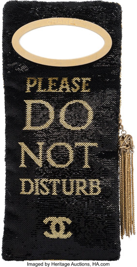 Chanel Limited Edition "Do Not Disturb" Black & Gold...