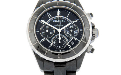 Chanel - a J12 chronograph watch, 41mm.