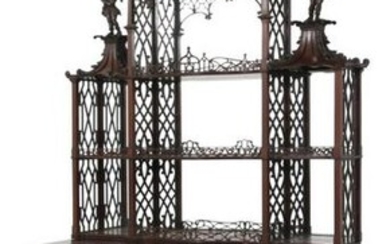 Chinese Chippendale Mahogany Curio Etagere