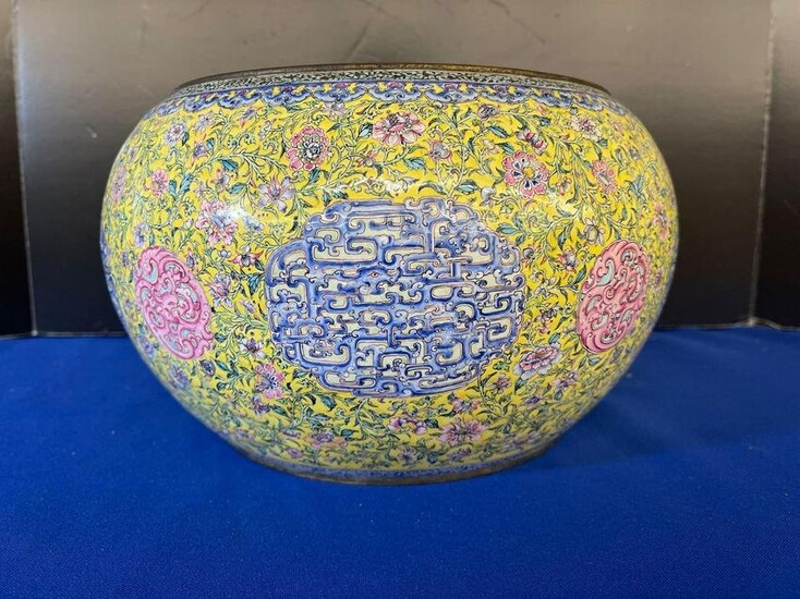 Chinese Copper Enamel Bowl