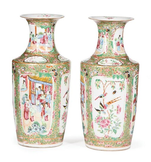 Chinese Export Famille Rose Porcelain Vases