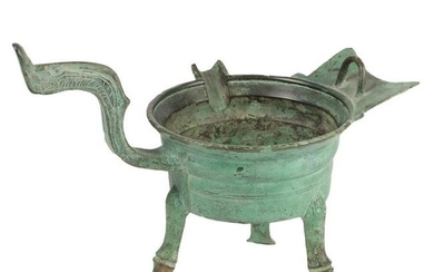 Chinese Han style archaic bronze ritual pouring vessel.
