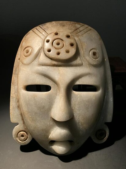 Chinese Jade Mask of Maya Culture Goddess