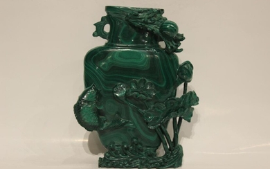 Chinese Malachite Carving Vase
