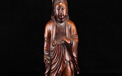 Chinese Zitan Wood Kwan-yin Statue