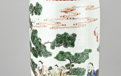 Chinese fam. verte vase, H 46.5 cm.