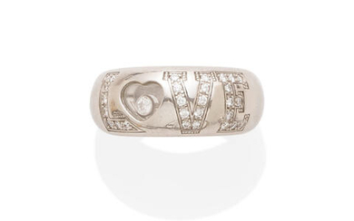 Chopard: White Gold "Happy Diamond" Ring