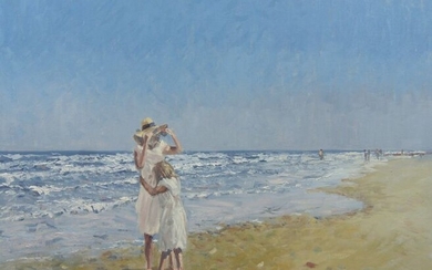 Chris van Dijk - "Mother and child on the beach".