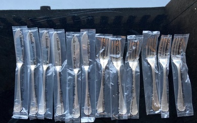 Christofle America - Fish serving set (12) - fish cutlery - Silverplate