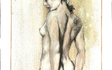 Claude GUICHARD (1933), "Nu féminin", toiles superposées, H : 115,5 cm, L : 88,5 cm,...