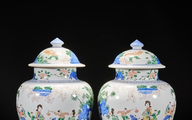 Clear blue and white bucket color baby show picture general pot pair