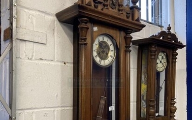 Clocks: 19th/early 20th cent. Mahogany Vienna regulator with enamelled...