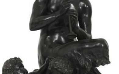 Clodion Bronze Sculpture of Faun and Children