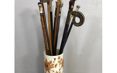 Collection of vintage walking sicks and canes (11 in total )...