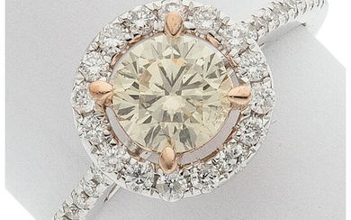 Colored Diamond, Diamond, White Gold Ring Stones: Round brilliant-cut...