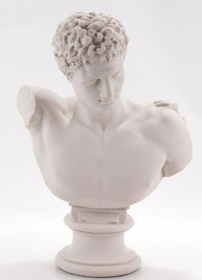 Composition Marble Bust of Hermes aft. Manelli