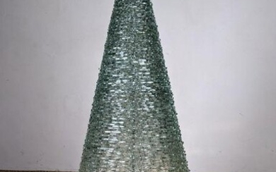 Cone Form Chipped Glass Shards Lamp. Large. Wired glas