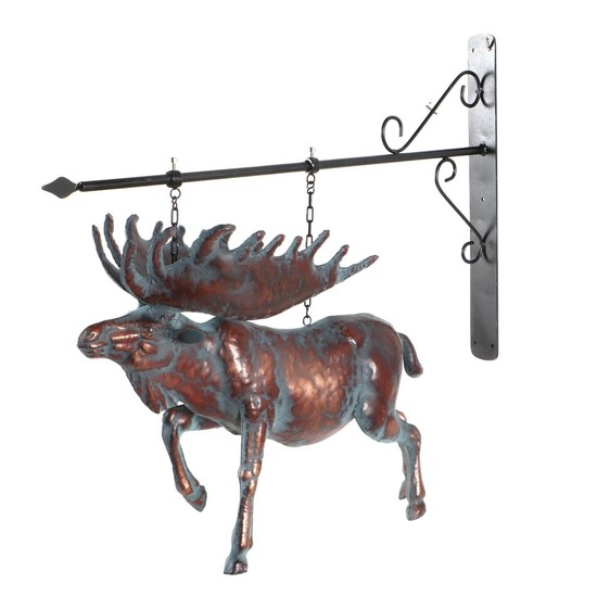 Copper Dimensional Moose Hanging Sign