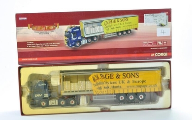 Corgi Model Truck Issue comprising No. CC14018 Volvo FH12 Open Curtainside with box load in the