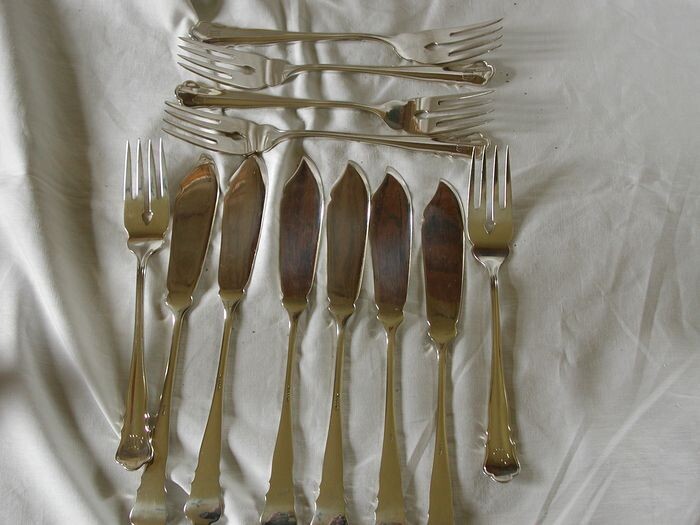 Cutlery set (12) - .800 silver - Wilkens & Sohne - Germany - Second half 20th century
