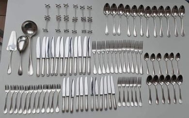 Cutlery set - Christofle - 93 pieces - Silver metal bead model - Silverplate