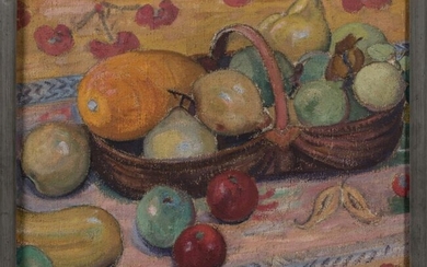 DETROY Léon (1857-1955) - "Still life with apples" - Oil...