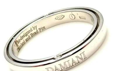 Damiani Brad Pitt Platinum 4 Diamond 3mm Band Ring Sz