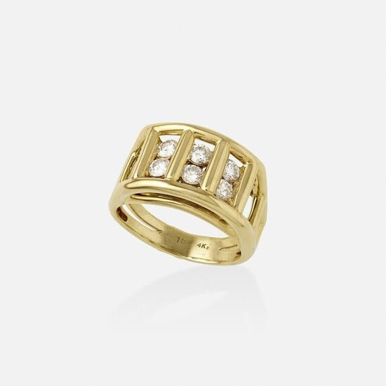 Diamond and gold ring