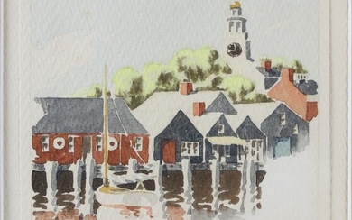 Doris and Richard Beer Miniature Nantucket Watercolor