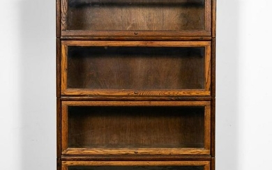 E. 20th Century Oak Barrister Four Stack Bookcase