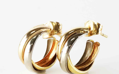 EARRINGS, a pair, half rings, gold 18K.