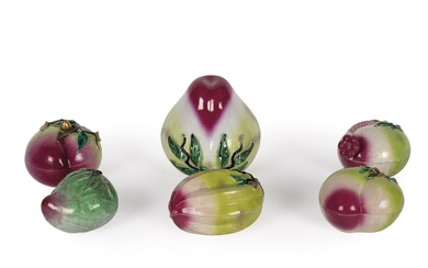 Early 20th C Chinese ceramic fruits