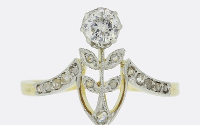 Edwardian Diamond Flower Ring