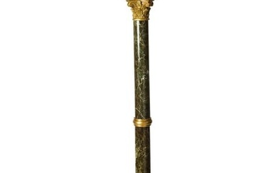 Empire style Brass mounted Green Marble Floor Lamp