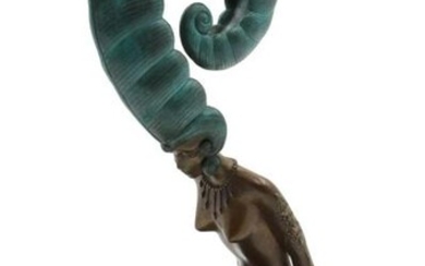 Erte "La Plume" Bronze Sculpture