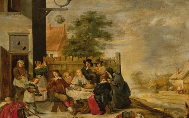 Escuela Holandesa S. XVII. Banquete nupcial