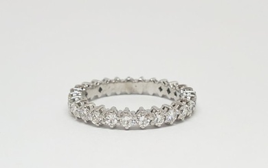 Eternity ring - 18 kt. White gold - 1.35 tw. Diamond (Natural)