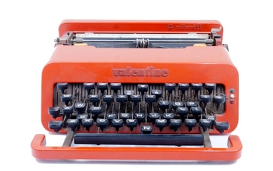 Ettore Sottsass, a 'Valentine' typewriter for Olivetti, c.1970, 10.5cm high, 33cm wide, 35cm deep
