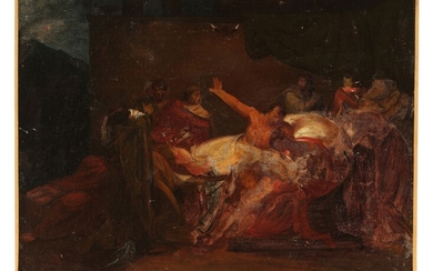 Eugène Delacroix Saint Maurice 1798 - 1863 Paris, Cercle de "Scène d'après l'antique" Huile sur...