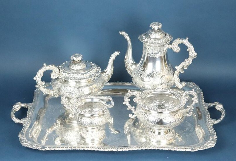 Exceptional 19th C English Sheffield Plate Tea Service
