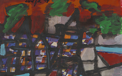 FRANCIS NEWTON SOUZA (1924-2002) Untitled (Red Landscape)