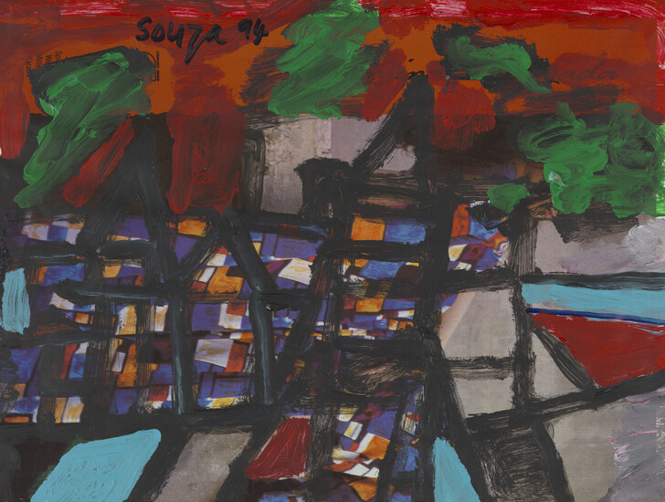 FRANCIS NEWTON SOUZA (1924-2002) Untitled (Red Landscape)