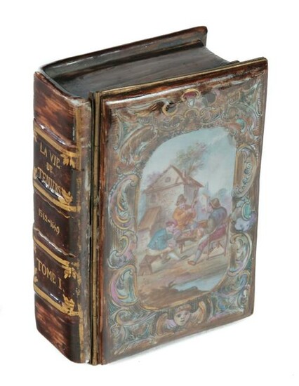 FRENCH PORCELAIN BOOK SHAPED BOX.