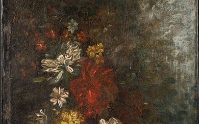 FRENCH SCHOOL, 19th CENTURY Study of flowers Oil on copper...