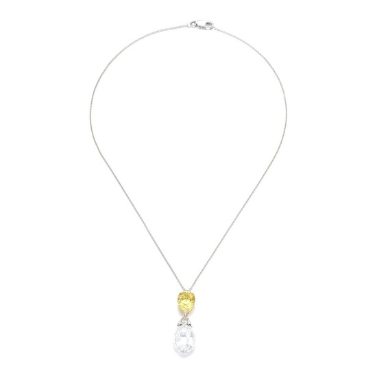Fancy vivid yellow diamond necklace | 格拉夫 | 艷彩黃色鑽石項鏈, Graff