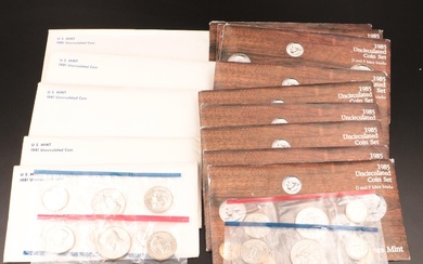 Fifteen United States Mint Sets, 1981 and 1985